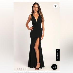 All For The Romance Black Backless Mermaid Maxi Dress. Size small. Worn once.